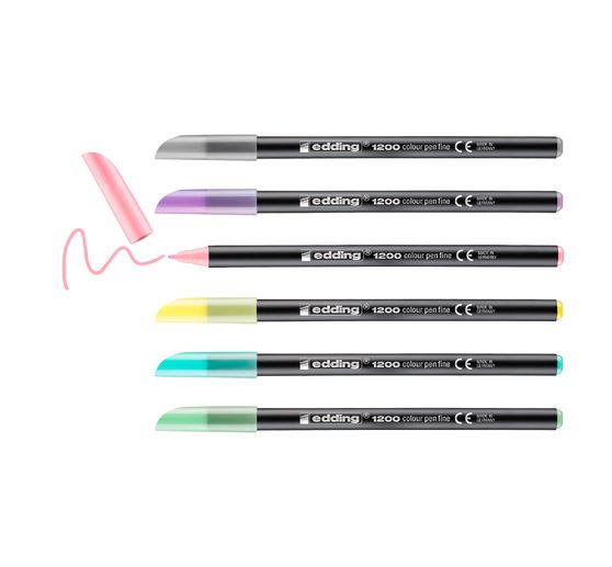 edding 1200 kleurenpennen fijnstellige Pastel, set van 6