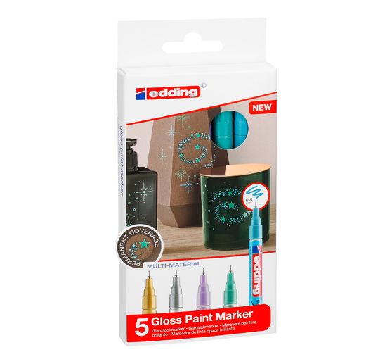 edding 780 gloss varnish-Marker Metallic, Special, set of 5