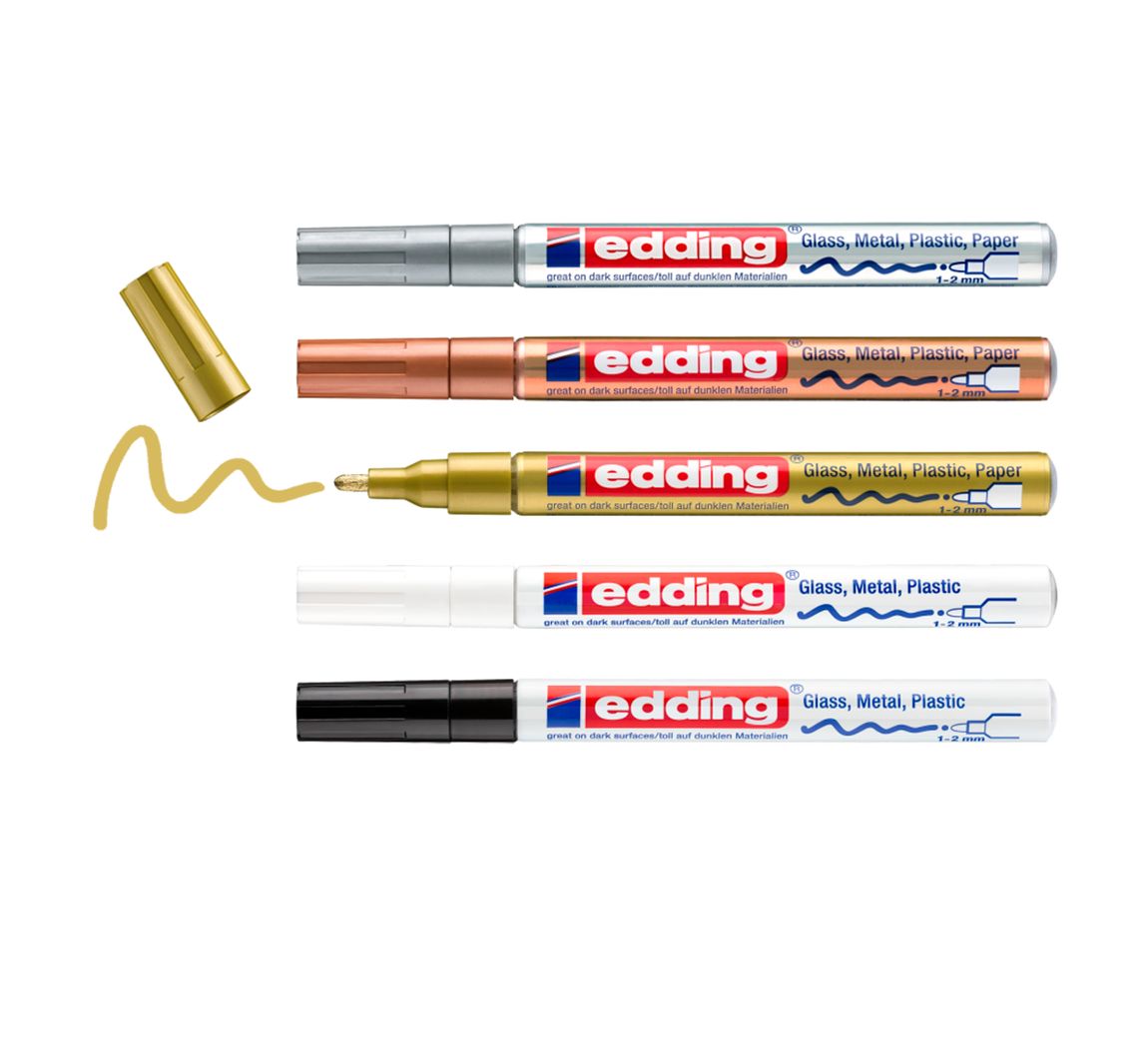 edding 751 glanslak-Marker Metallic..set van 5