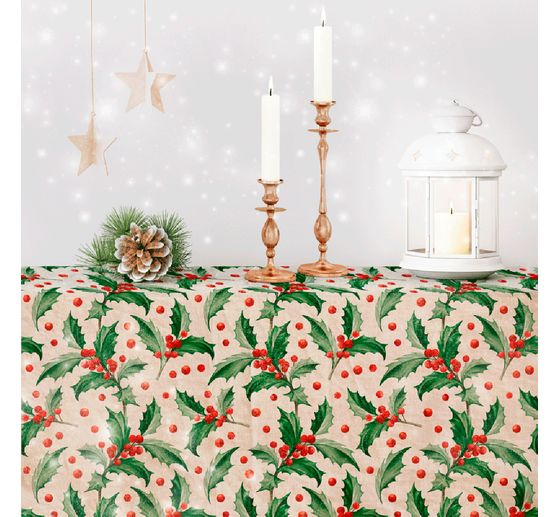 Motief stof linnen look "Ilex"