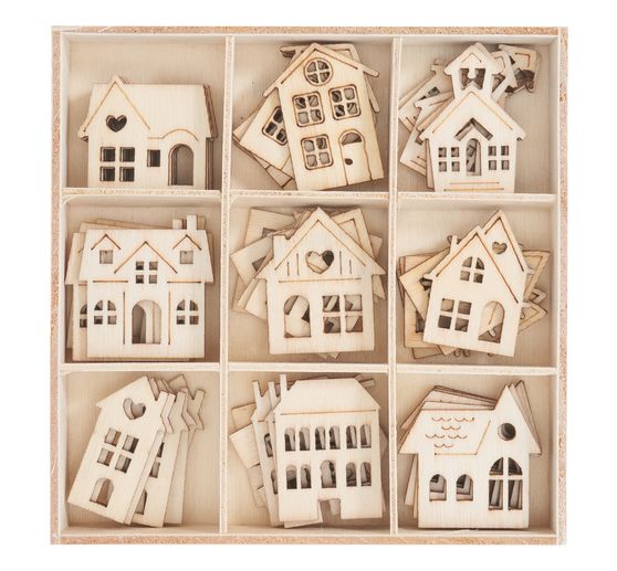 Hout-Strooidelen "Huizen"