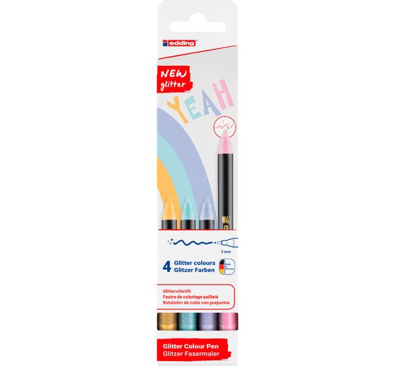 edding 1200 glitter viltstiften pastel