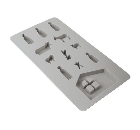 Siliconen gietform "Kerststal"