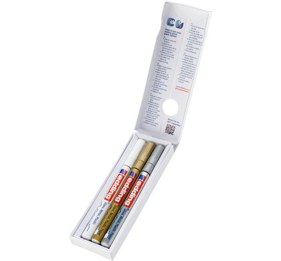 edding 780 gloss varnish-Marker Metallic, set of 3