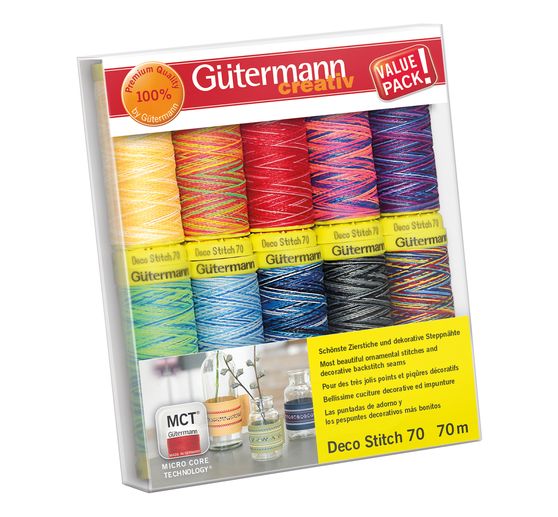 Gütermann Naaigaren Deco-Stitch 70, Col. 3, Multicolor