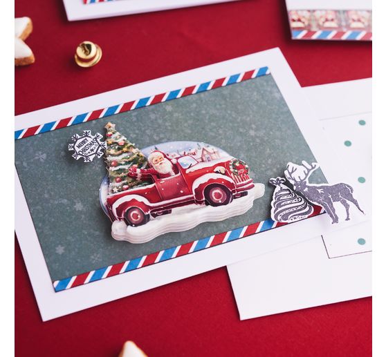Punching forms and stamp set "Happy Holidays"