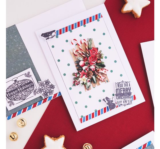 Punching forms and stamp set "Happy Holidays"