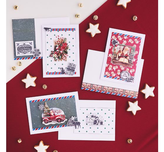Punching forms and stamp set "Happy Holidays"