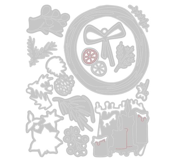 Sizzix Thinlits Ponssjabloon "Vault Festive Wreath by Tim Holtz"