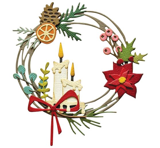 Sizzix Thinlits Ponssjabloon "Vault Festive Wreath by Tim Holtz"