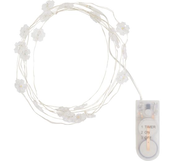 VBS Micro LED snoer lampjes "Sneeuwvlok", met timer