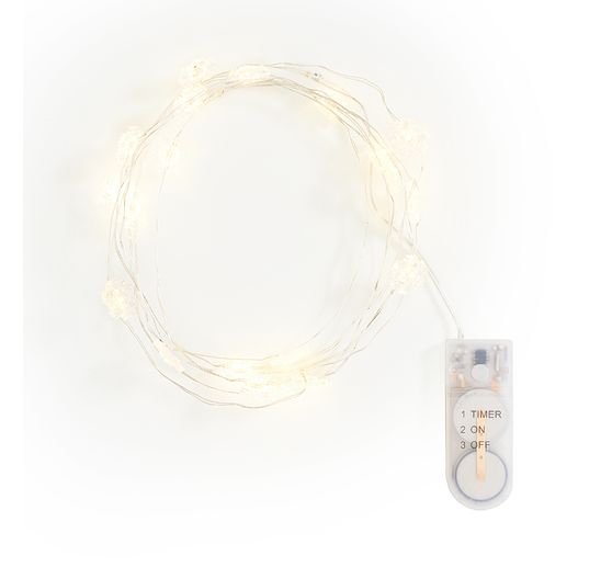 VBS Micro LED snoer lampjes "Sneeuwvlok", met timer