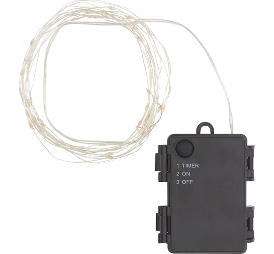 Outdoor micro LED snoer lampie met timer, 40 LED's