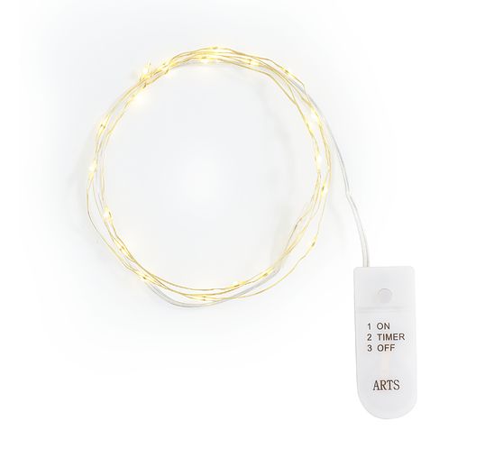 Micro LED snoer lampjes, met timer, goudkleurige draad, 20 LED's