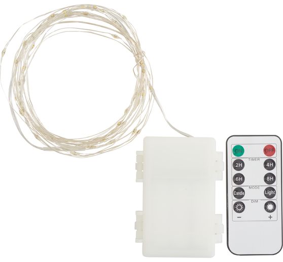 Outdoor Micro LED snoer lampjes, met afstandsbediening, 50 LED's
