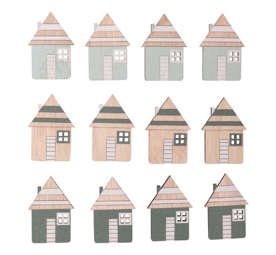 Houten strooidelen "Huismix" met lijmpunt