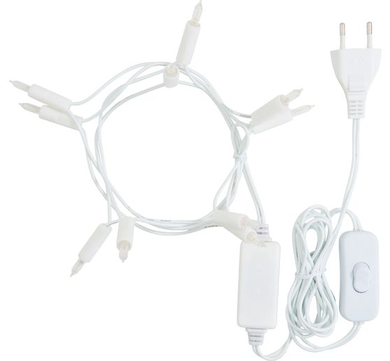 Konstsmide LED Mini Lichtketting met Schakelaar, 10 warm witte diodes