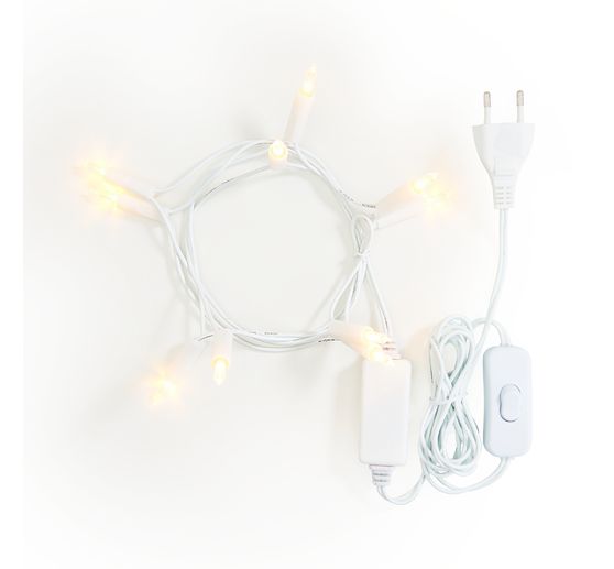 Konstsmide LED Mini Lichtketting met Schakelaar, 10 warm witte diodes