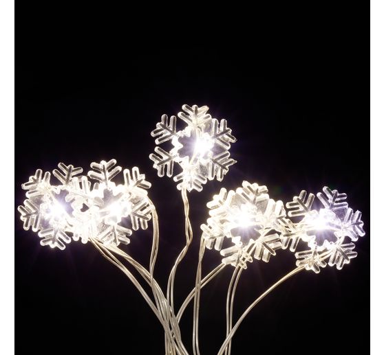 VBS Micro LED snoer lampjes "Sneeuwvlok", met timer