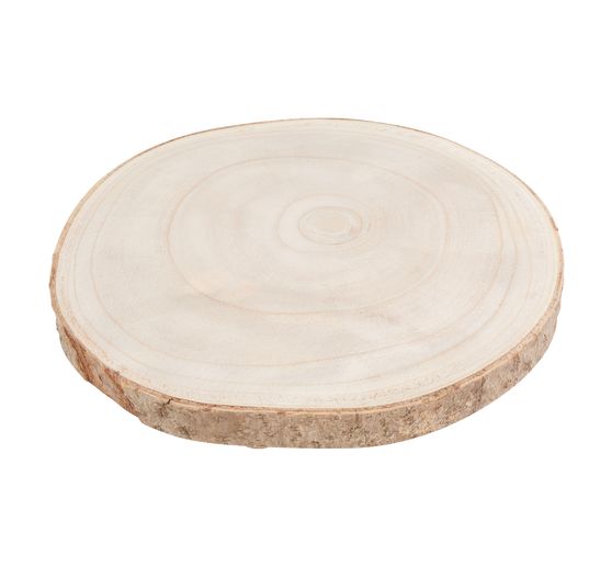 Wooden decorative panel with bark, on feet, natural