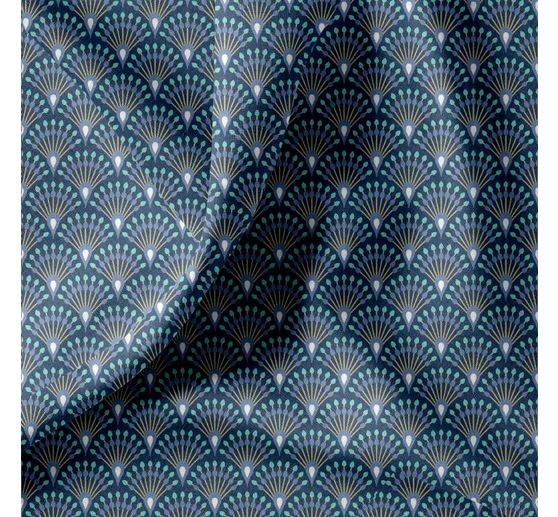 Katoenen stof "Fan Indigo" acryl gecoat
