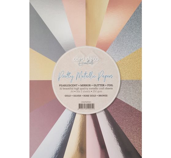 Metallic en glitter papiermix, A4, 32 vellen