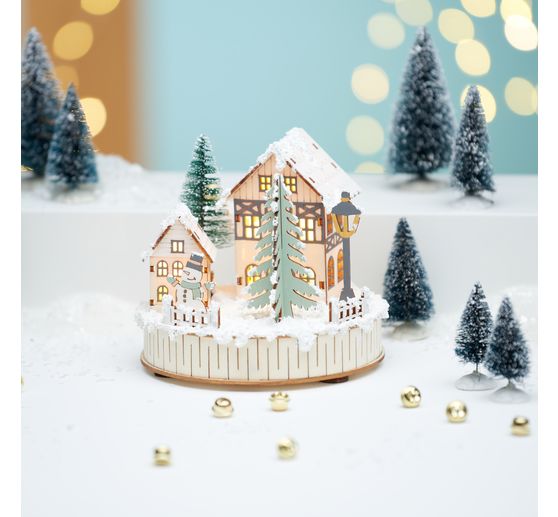 VBS Wooden building kit "Landscape of lights with houses", incl. lighting