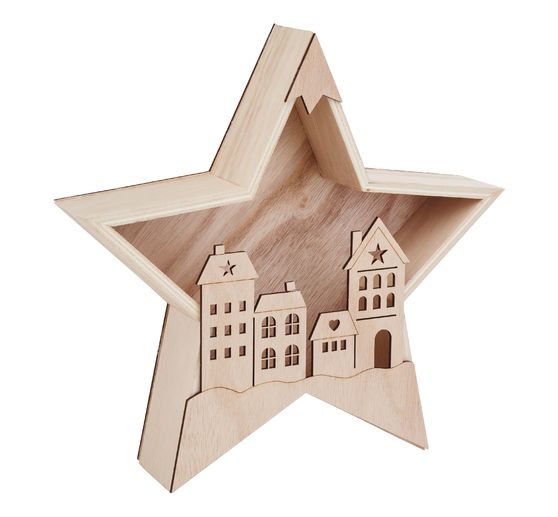 VBS Houten bouwpakket "Houten ster met voorkant huis"