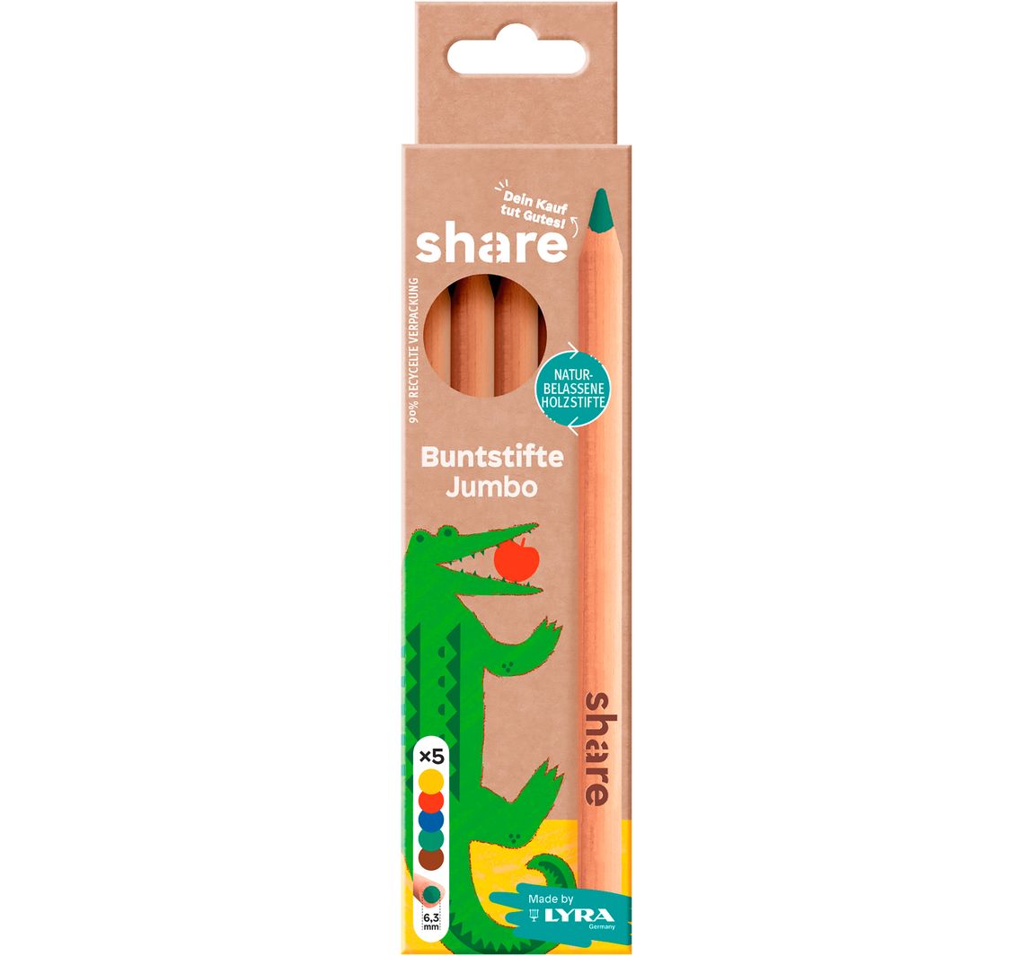 share Kleurpotloden Jumbo, set van 5