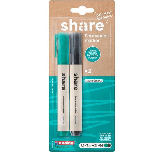 share Permanente marker, set van 2