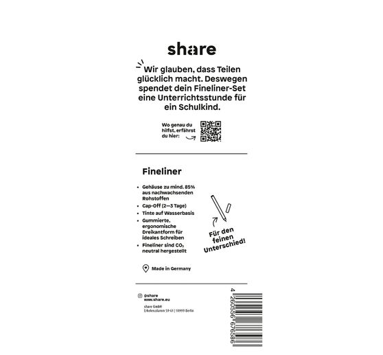 share Fineliners, set van 6