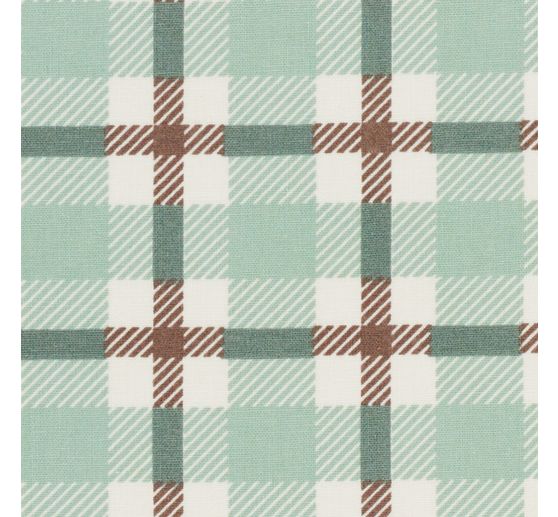 Katoenen stof "British check Green"