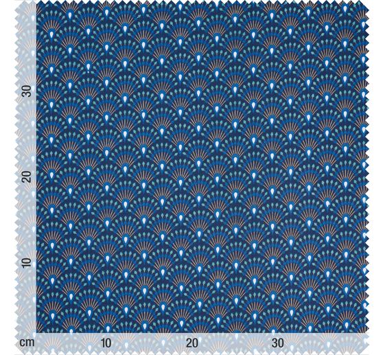 Katoenen stof "Fan Indigo" acryl gecoat