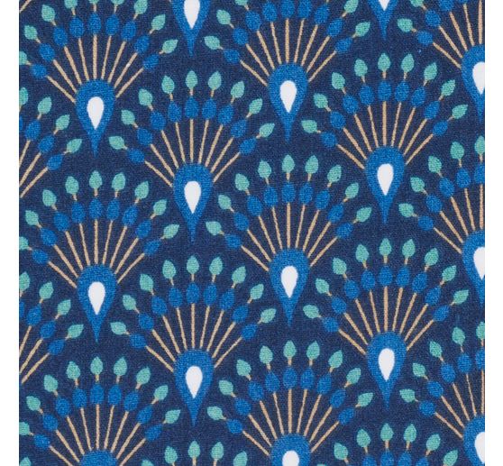 Katoenen stof "Fan Indigo" acryl gecoat
