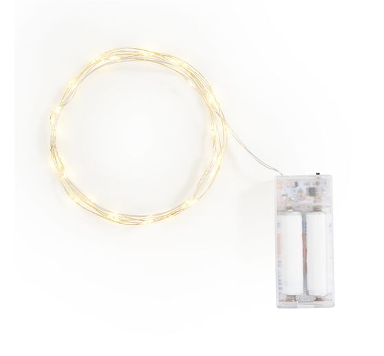 Micro LED snoer lampjes met timer 6/18u, 30 LED's, L 1,80 m