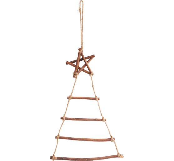 Willow ladder tree with star, natural