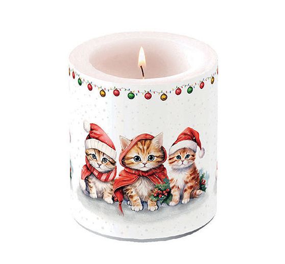 Servet "Grappige kerstkittens"
