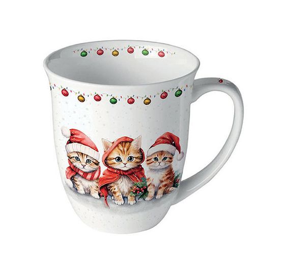 Servet "Grappige kerstkittens"