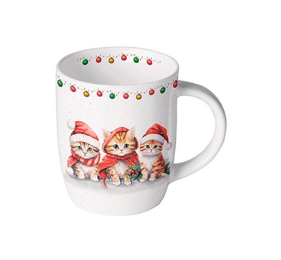 Servet "Grappige kerstkittens"