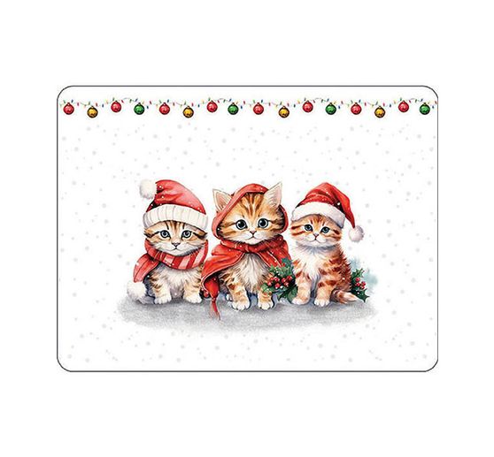 Servet "Grappige kerstkittens"