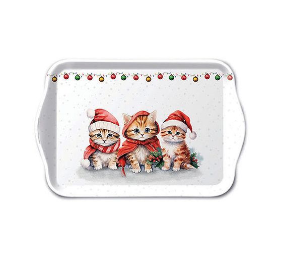 Servet "Grappige kerstkittens"