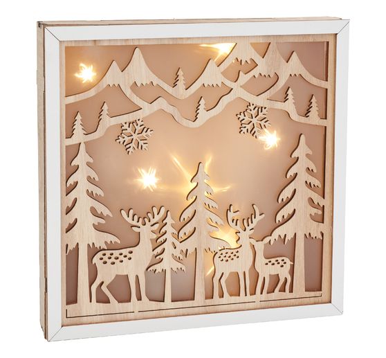 VBS Houten bouwpakket motieflijst "Hert in het bos", incl. LED's