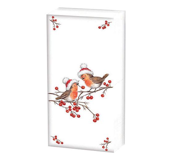 Papieren zakdoeken "X-Mas Robin"