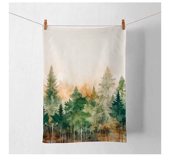 Napkins "Fir forest watercolor"