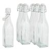 VBS Glazen fles met clip-sluiting "Vierkant", 500 ml, 6 stuks