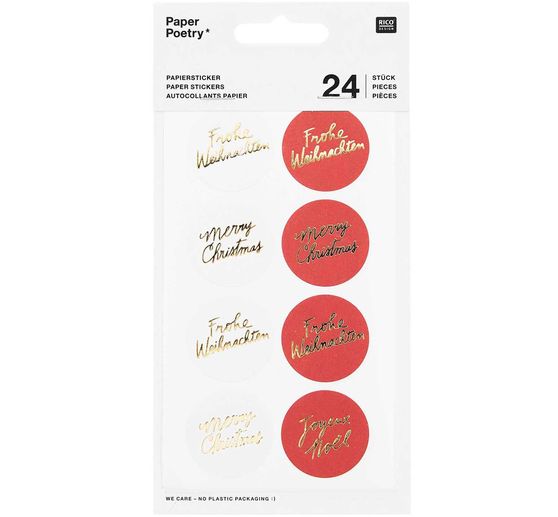 Papieren stickers "Merry Christmas"