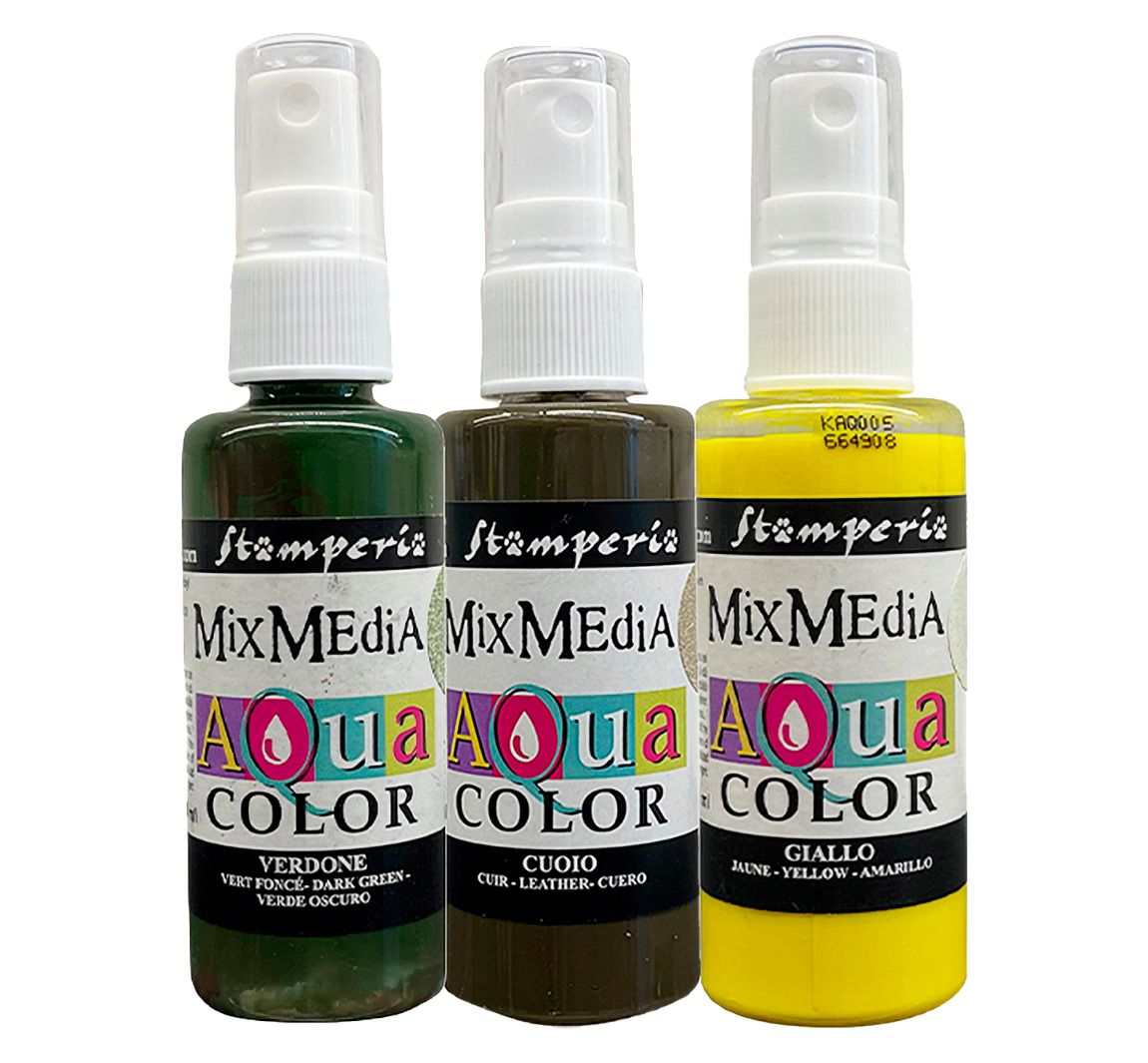 Stamperia Aquacolor "Golden Harmony", set van 3