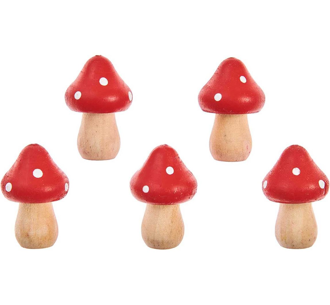 Houten paddenstoelen