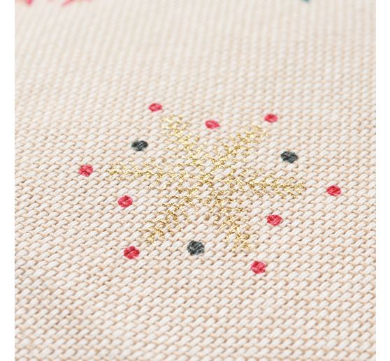 Canvas fabric "Christmas with glitter snowflakes"