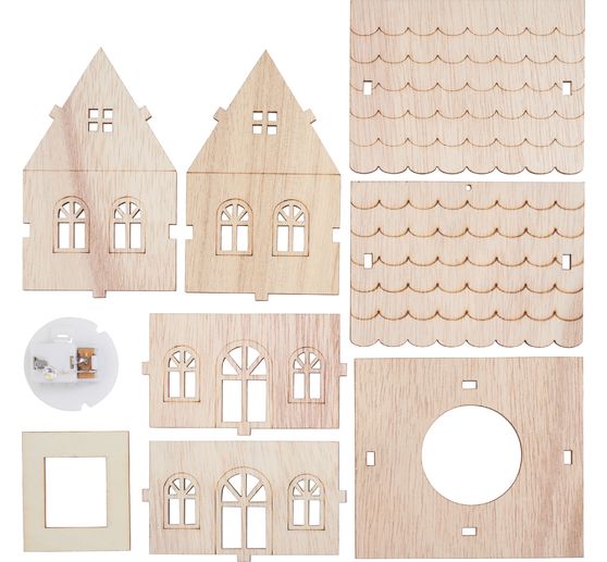 VBS Houten bouwpakket "Huis", incl. LED's